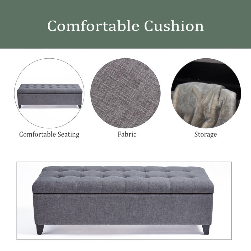 Storage Ottoman, Light Gray