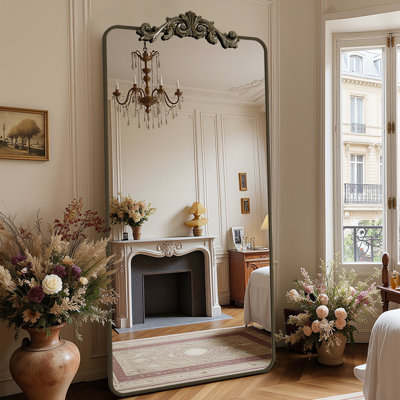 Miroir pleine longueur rétro gravé