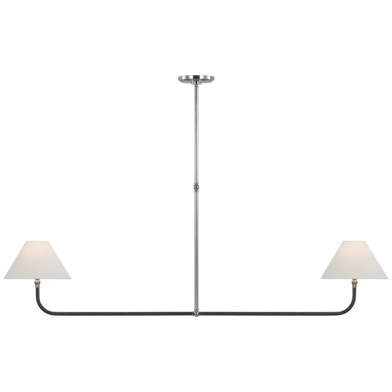 Basden 2 - Light Chandelier, Polished Nickel/Black Rattan