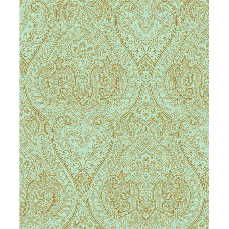 Rouleau de papier peint zen, Vert/doré