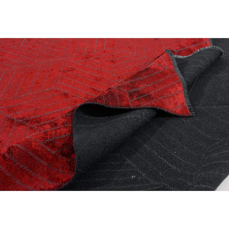Rapture Geometric Flatweave/Machine Woven Acrylic/Cotton/Rayon Red Area Rug, Rectangle 7'10" x 11'2"