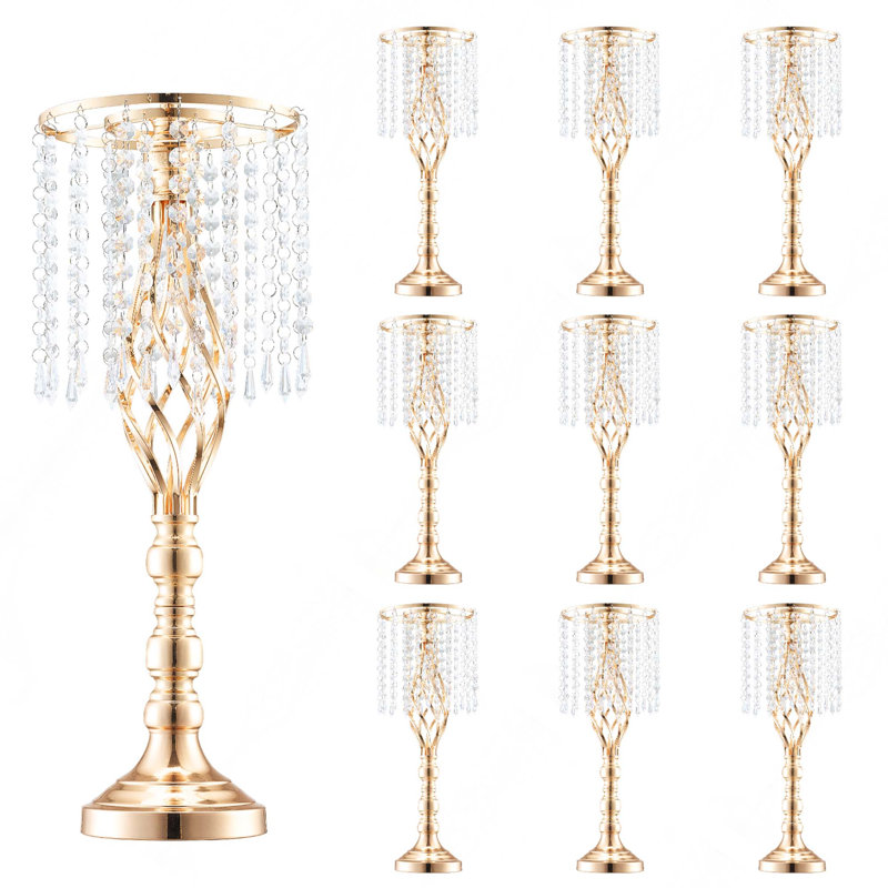Vase en cristal 10 pièces pour mariage, Hauteur totale - 10,63 po, 10 pièces