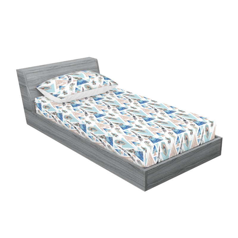 Drap-housse et taies décoratives Ambesonne, Ensemble de draps pour lit simple avec 1 taie d'or