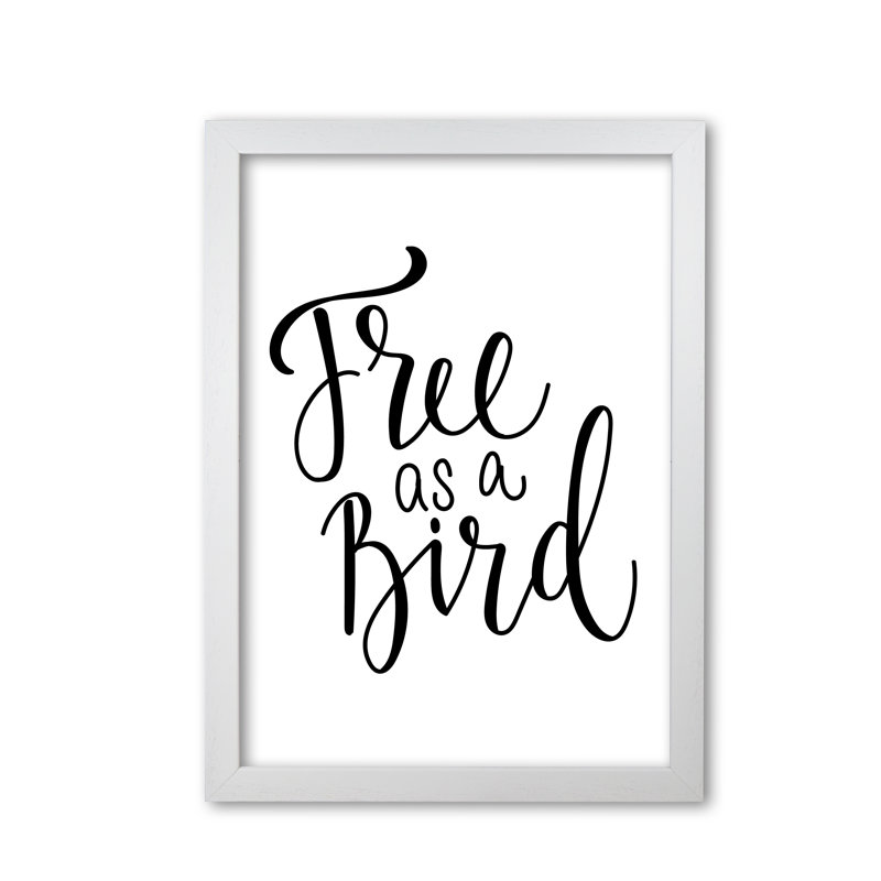 Free As a Bird 1 Piece Single Picture Frame Wall Art, 42 cm H x 30 cm W x 5 cm D, White Grain Frame