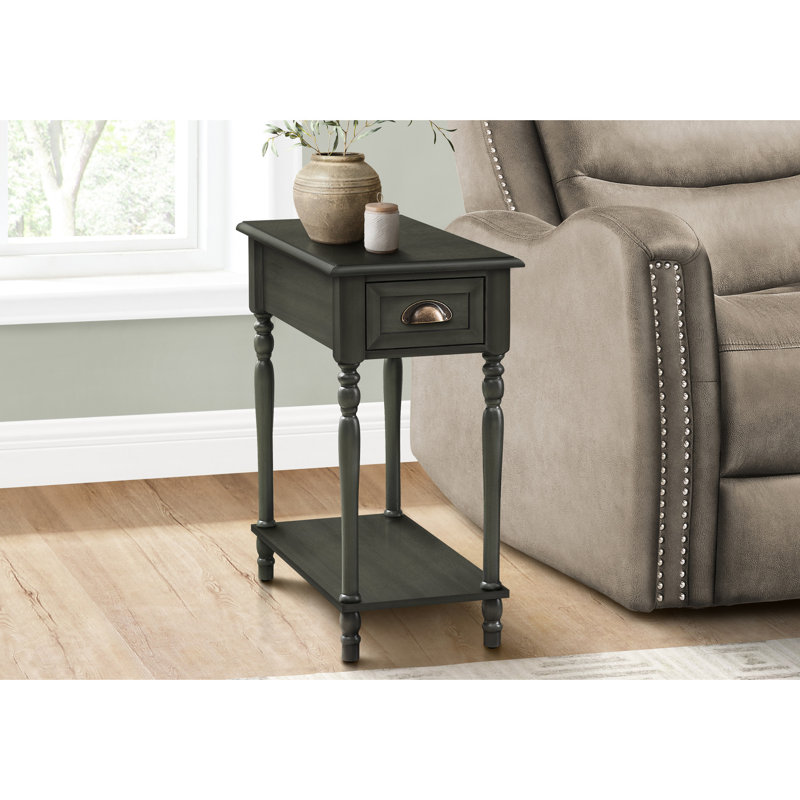 Table de chevet en placage avec rangement supplémentaire - Maximise la fonctionnalité de la finition de table d'appoint polyvalente pour un usage domestique