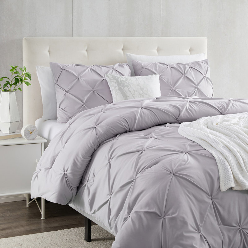 Polyester Duvet Cover & Insert, King Duvet + 3 Additional Pieces, Light Gray