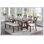 Brown Finish 6-Piece Dining Set with Rectangular Table, Bench, and Beige Upholstered Side Chairs for Transitional Kitchens
