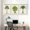 Plantes et fleurs, arbre de jade, palmier dattier, ensemble de 3 impressions sur toile
