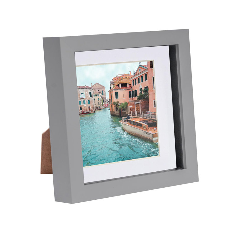 3D Box Photo Frame Mount, 4" x 4", White