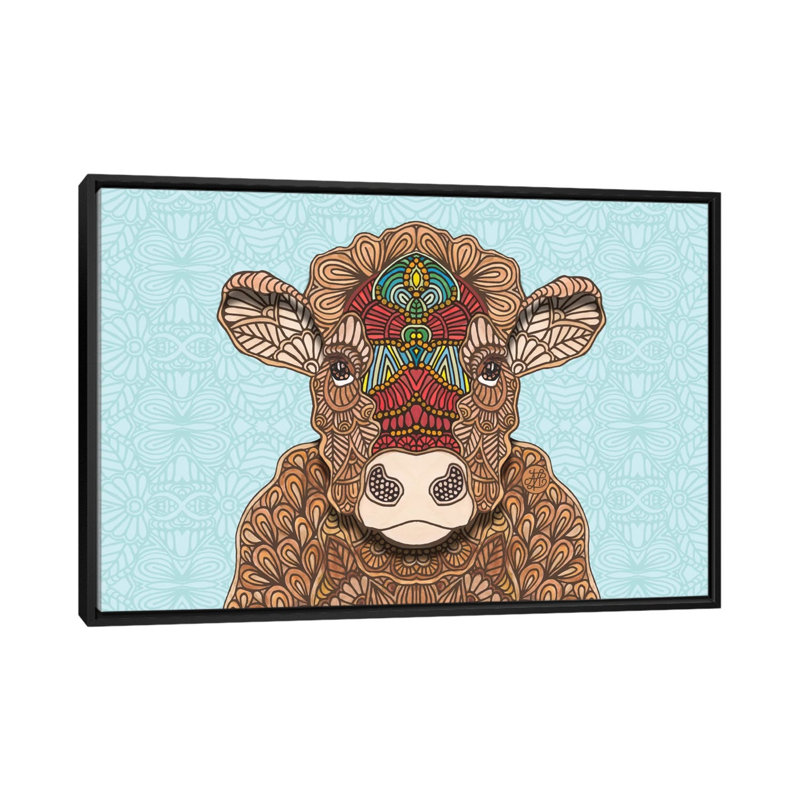 « frida » par angelika parker, impression sur toile tendue, H 32 po x l 48 po x P 1,5 po, Toile avec cadre noir, Pas de tapis