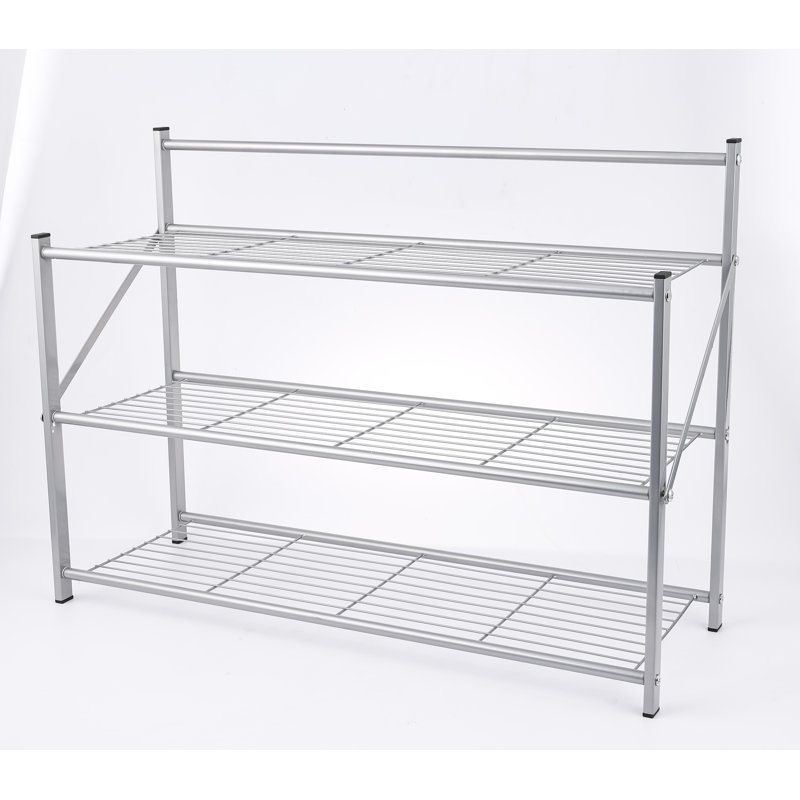 Brunsville 27.5'' W Metal Storage Rack, Silver