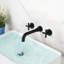 Robinet de salle de bain mural espacé à 2 poignées à 2 poignées Topcraft-71911812
