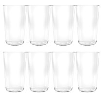 Vertical Ribbed Durable Drinking Glasses, 13.5oz Clear Glass Cups - Elegant Glassware, Size: One Size