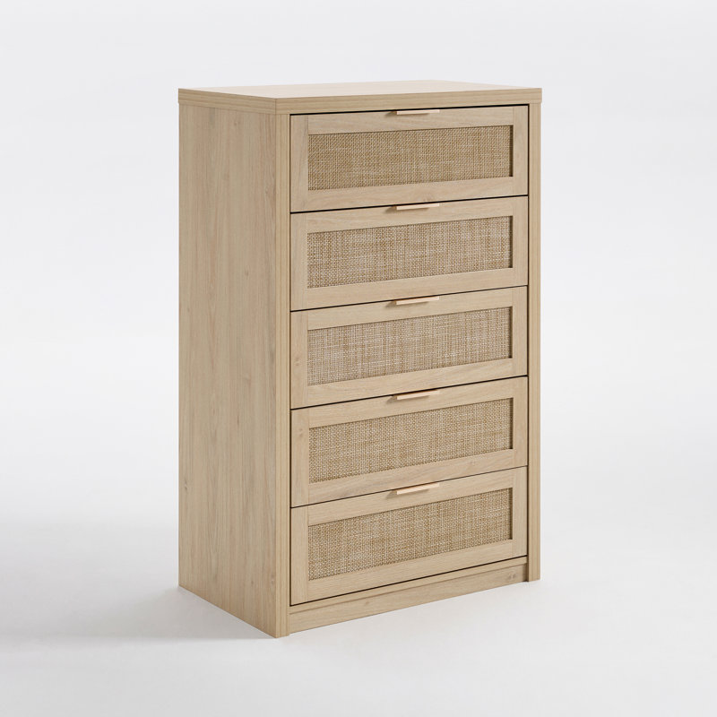 Arianna 5 Drawer 75cm W Chest, Light Natural Oak