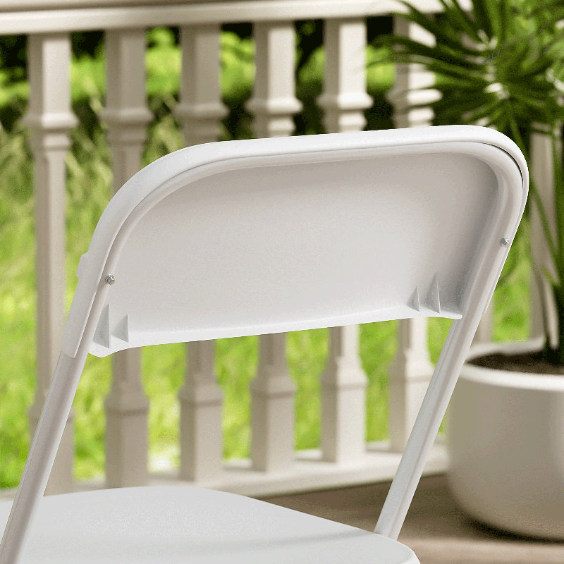 11-Piece Folding Table & 10 Red Chairs – Home/Commercial Picnic Set, White, 72" L