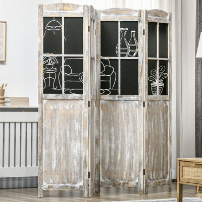 Vannessa 70.75'' W x 69.75'' H 4 - Panel Solid Wood Folding Room Divider