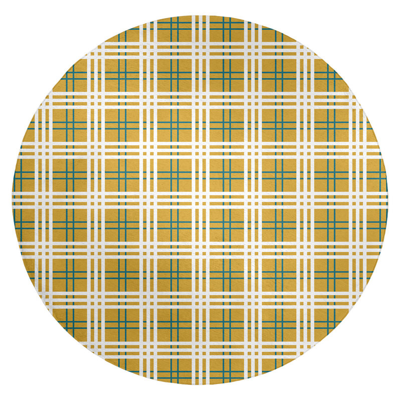 Plaid Indoor Rug, Round 5'
