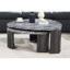 Ensemble de 2 tables basses gigognes en granite gris et faux marbre Idée de cadeau