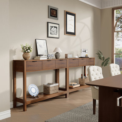 Ensemble de 2 consoles modernes avec rangement, petite table d'entrée en bois pour le salon, P 11,8 po x l 43,3 po x H 31,5 po