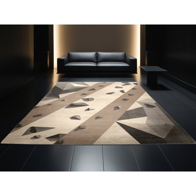 Tapis gris moelleux et moelleux à motif d'escalade Eita