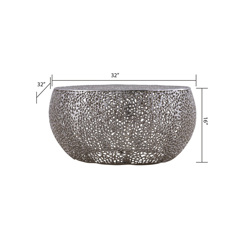 Table basse ronde en argent, Silver