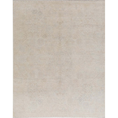 Tapis beige noué à la main de haute qualité