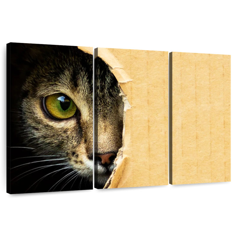 Hole Peeking Cat, 42" H x 65" W