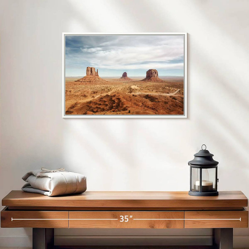Arizona Monument Valley, Cadre flottant blanc, 19 po x 13 po
