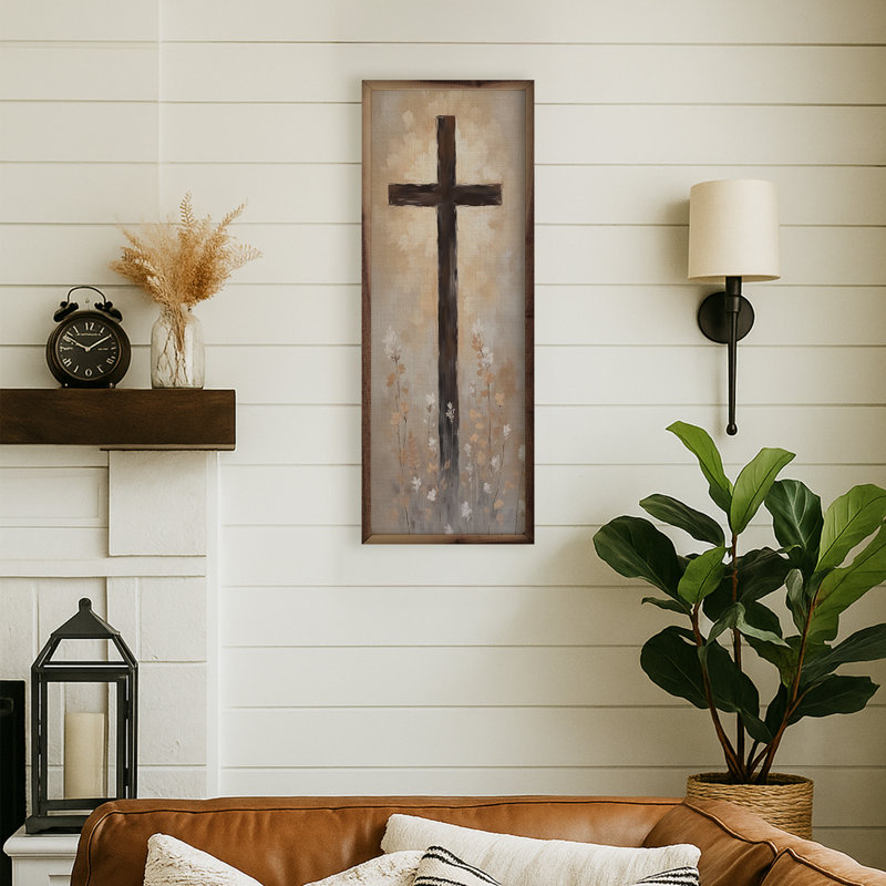 Cross With Flowers, 24" H x 8" W