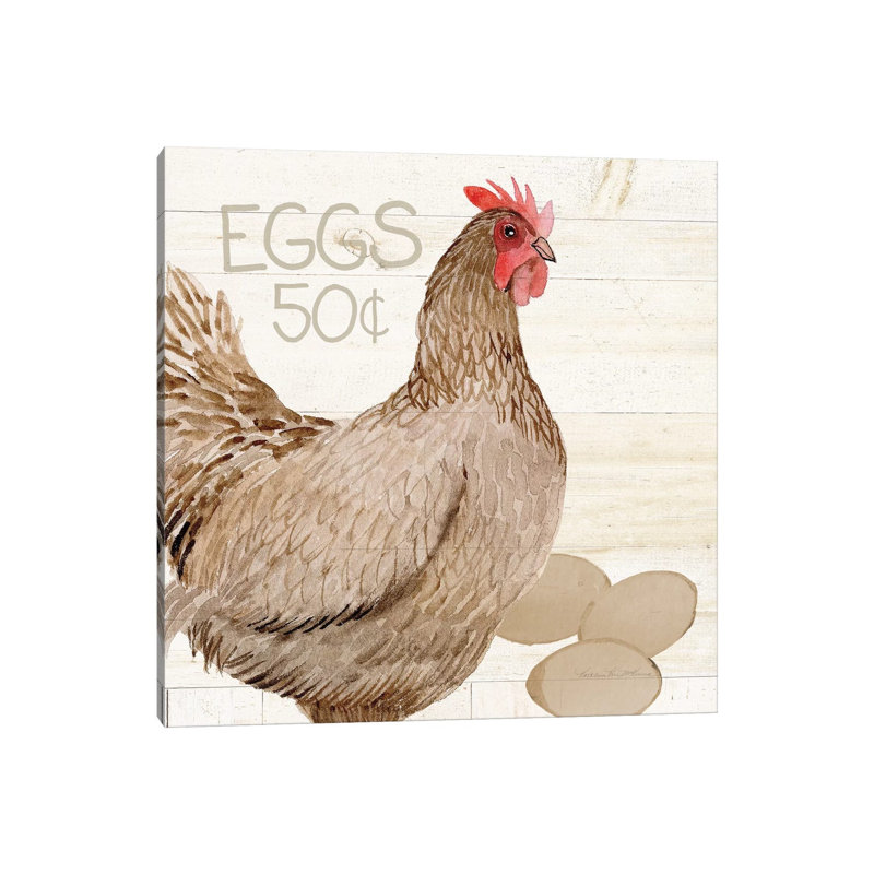 Life On The Farm: Chicken III by Kathleen Parr McKenna - Wrapped Canvas Print, 30.48 cm H x 30.48 cm W