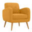 Chaise d'appoint Ashby en lin jaune avec pieds en bois massif naturel