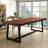 Walnut&Black Rectangular Solid Wood Writing desk-1760780657