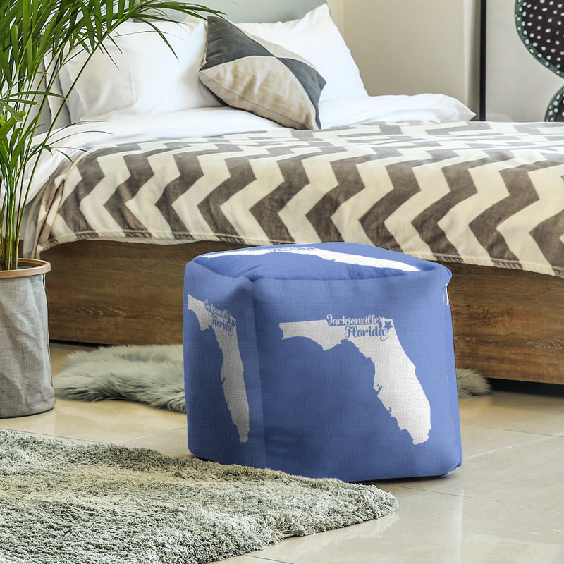 Repose-pieds cube floride Jacksonville, Bleu