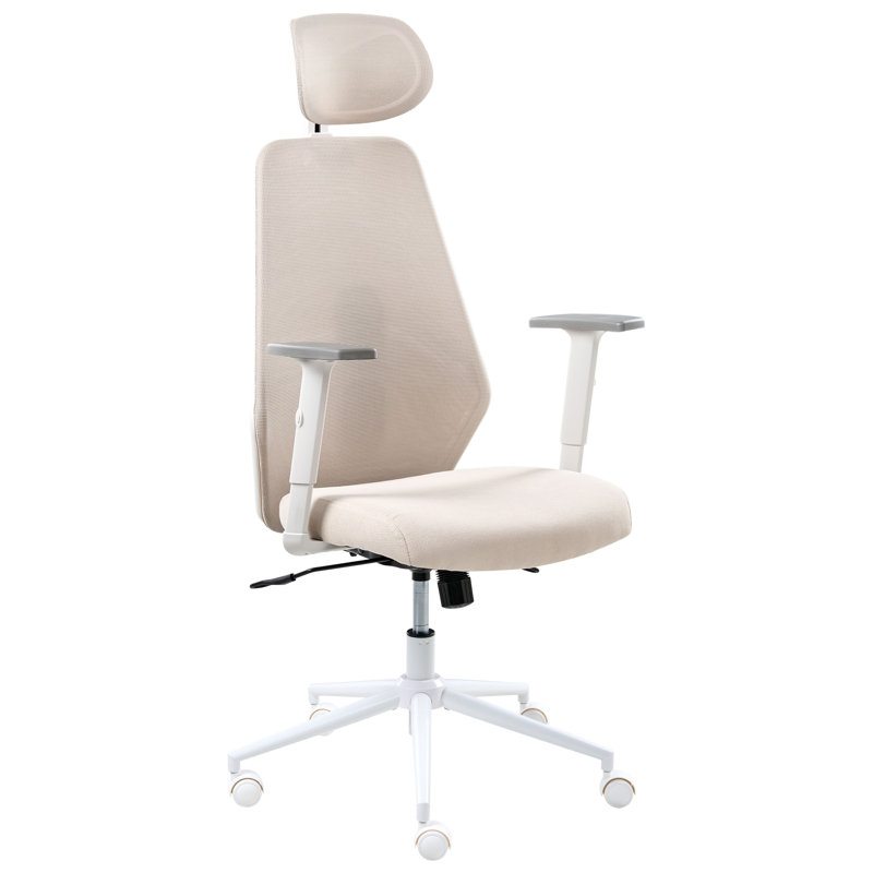 Office Chair with Headrest, Beige