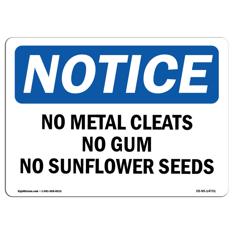 Enseigne en plastique No Grapes No Gum No Seeds