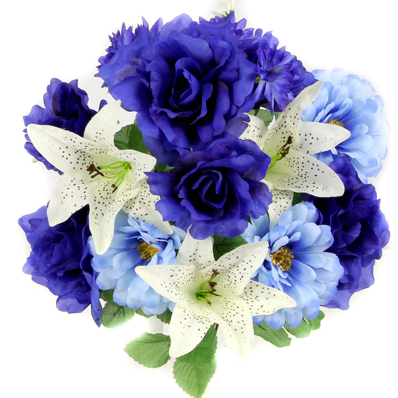 Ensemble de coussinet artificiel artificiel, Mélange bleu