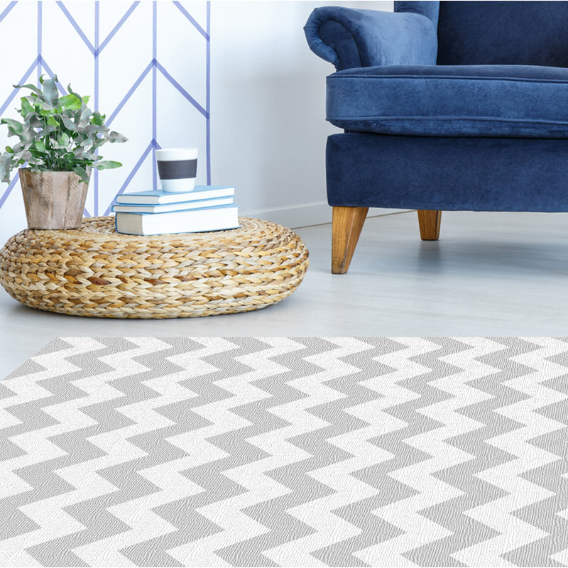 Vinyl Mat Nerses in Grey/White, Rectangle 100 x 133 cm