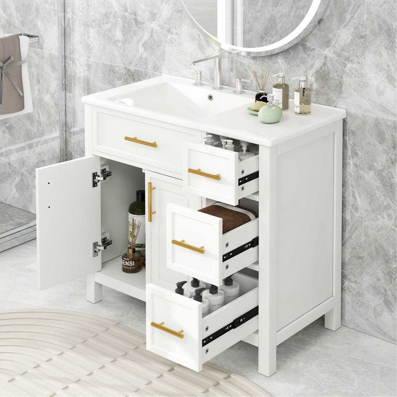 Meuble-lavabo élégant avec rangement spacieux et fabrication durable