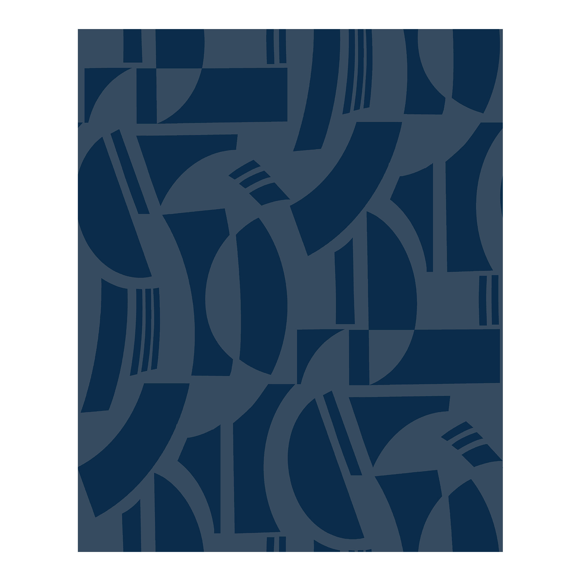 Carter Geometric Flock Wallpaper, Blue