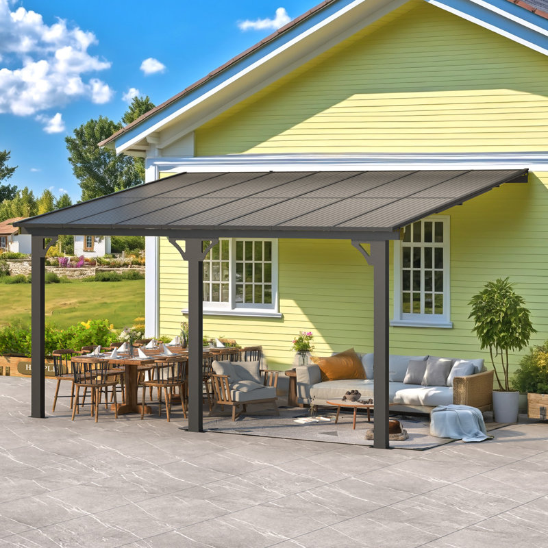 Pergola d'extérieur à hauteur réglable pour patio, H 118 po x l 168 po x P 110,23 po