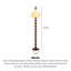 Lampe sur pied en bois massif et tissu Mid-Century Vintage