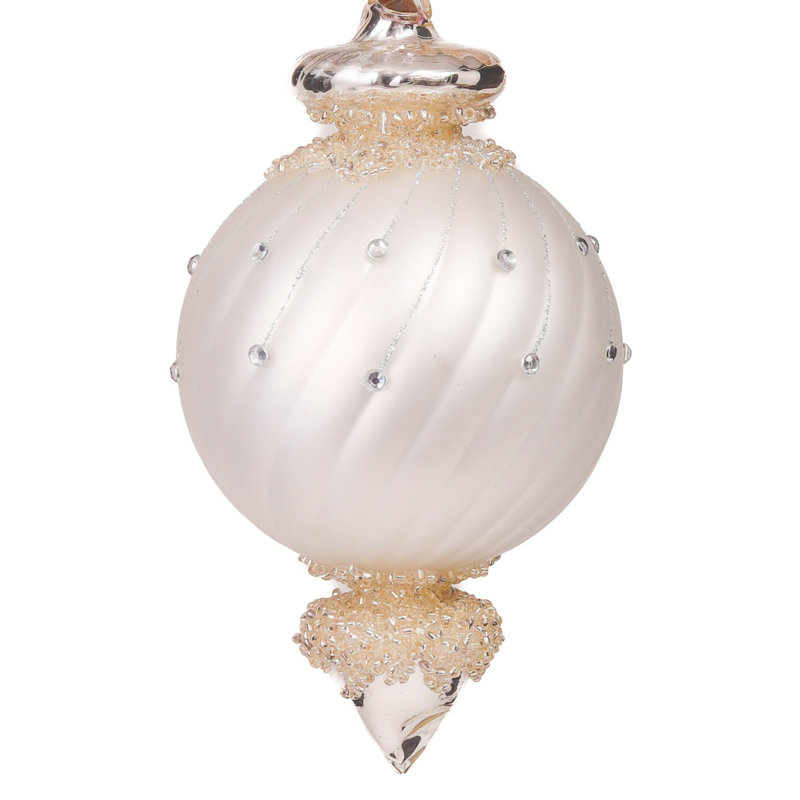 Ornement en forme de fleuron mat avec boules et fleurons Starlight Collection