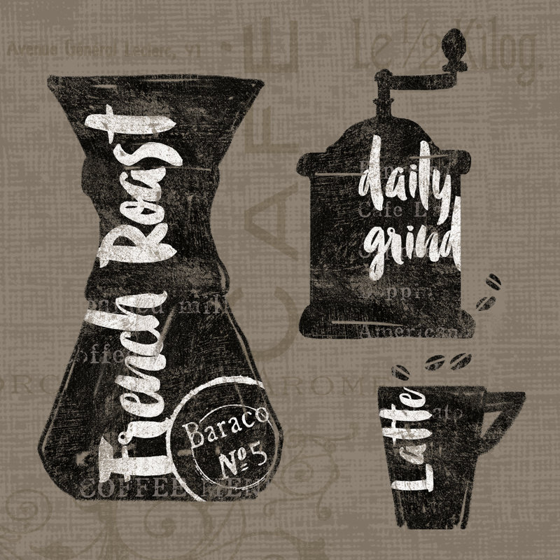 Linen Coffee IV by Sue Schlabach - No Frame Print on Canvas, 51cm H x 51cm W x 3.8cm D