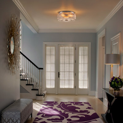 3-light Glass Flush Mount