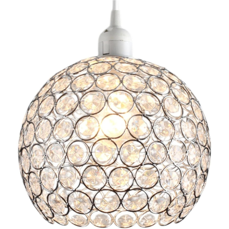 Crystal Globe Ceiling Light Shade 20cm – Chrome Acrylic