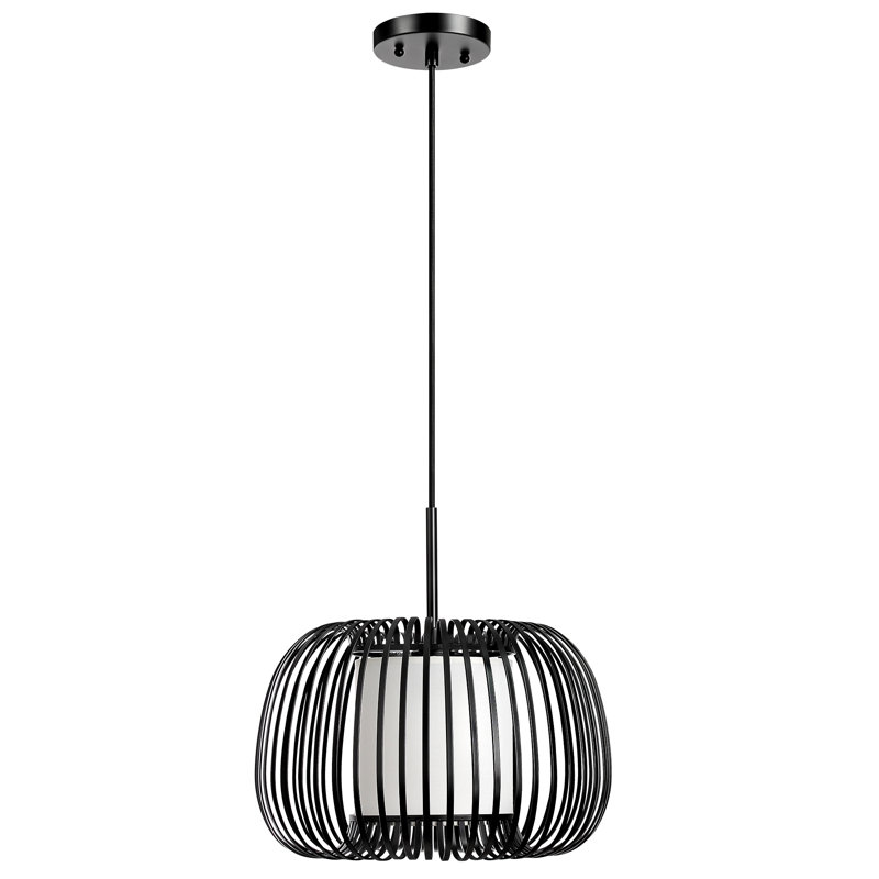 1- Light Kitchen Island Pendant Light, Matte Black