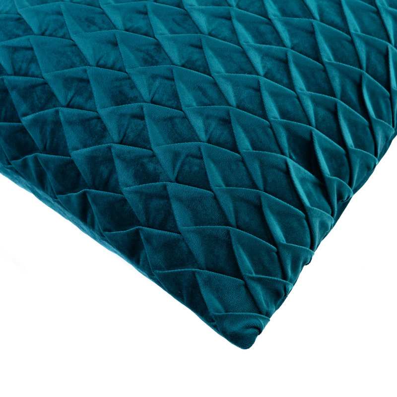 Chanasya Gem Textured Velvet Decorative Throw Pillow Cover, Teal