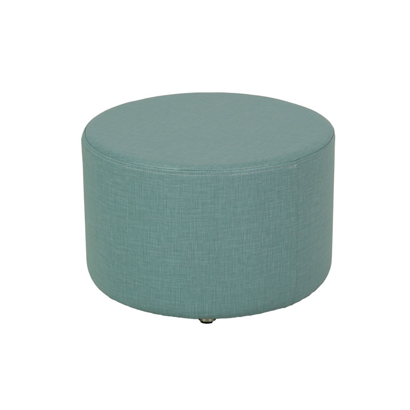 Pro Series Upholstered Round Ottoman 12" Height, Aqua