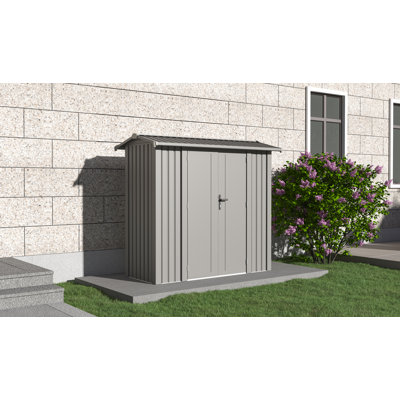 Gazebo Penguin Willow 7.6 ft x 3.7 ft Heavy-Duty Wind-Resistant Metal Shed - Slate