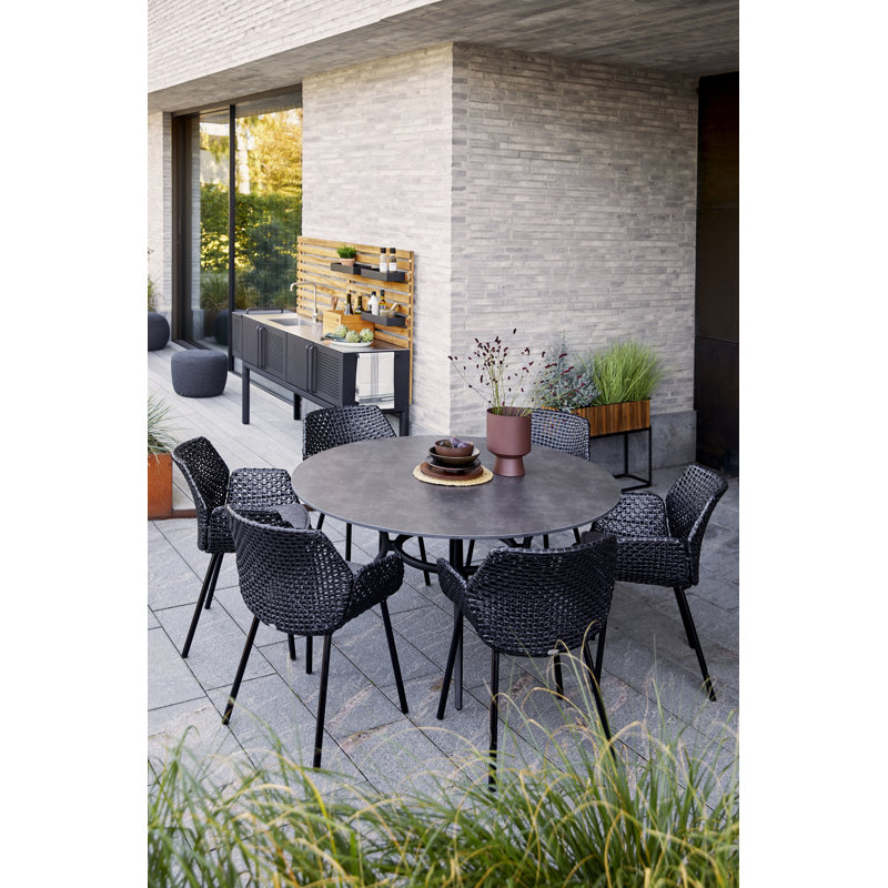 Vibe Patio Dining Armchair with Cushion, Light Brown